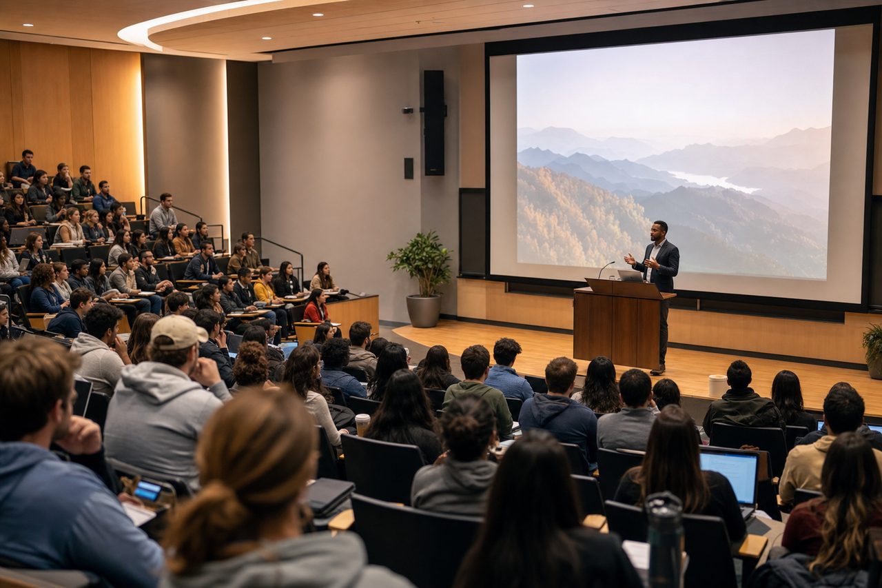 University lecture hall talk